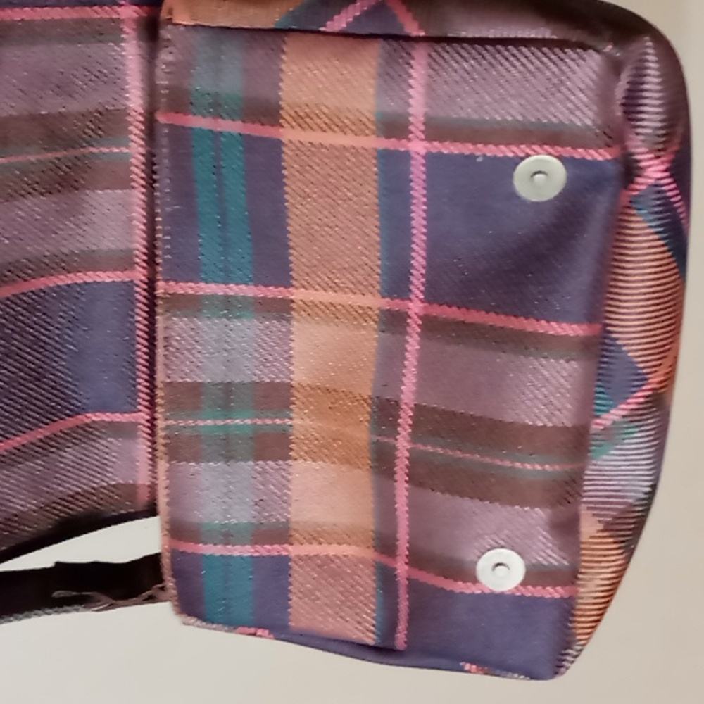 Herschel Plaid Mini Crossbody Purse w Snaps - Picture 5 of 11